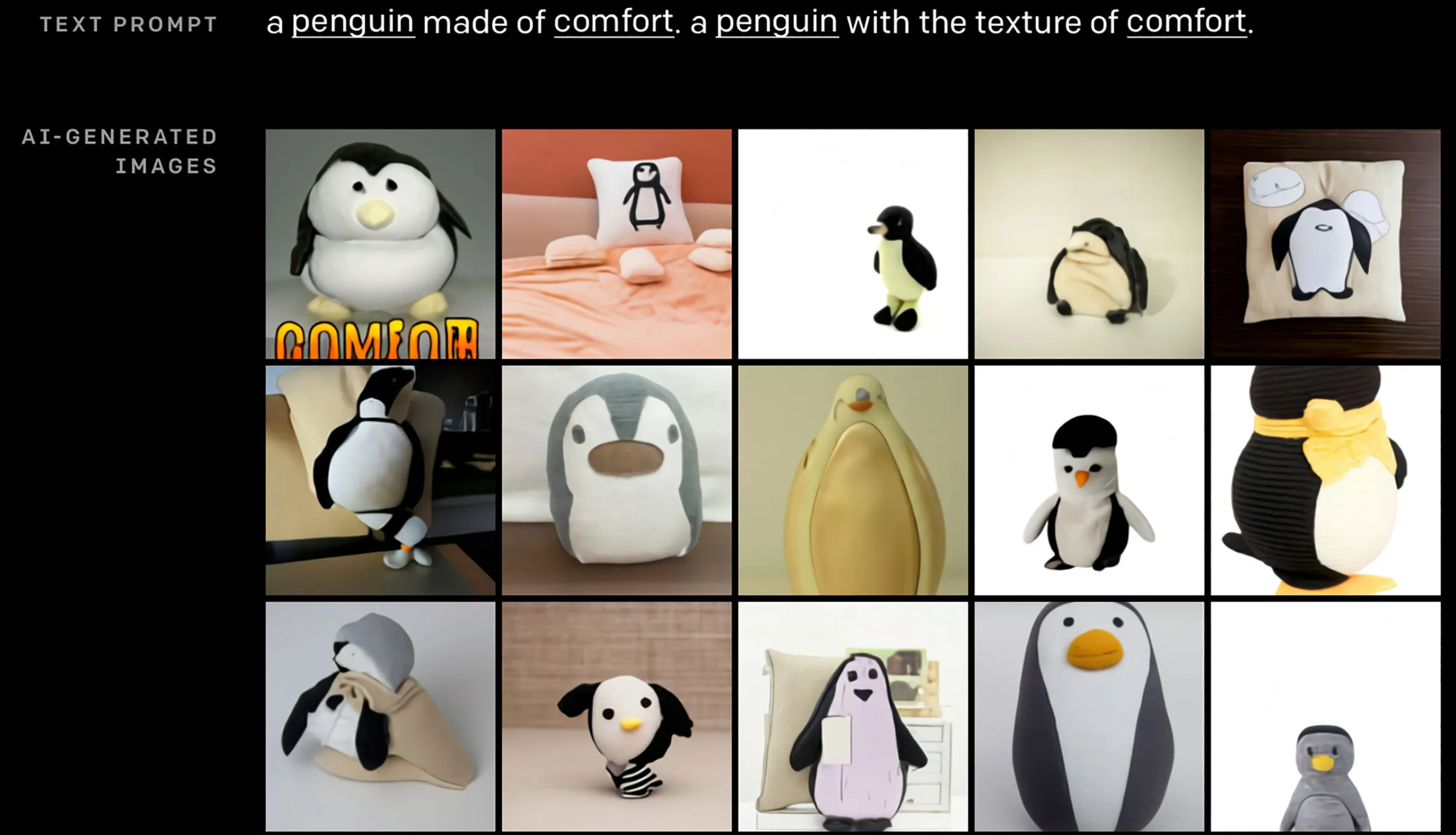 Penguins generated by DALL-E in 2021